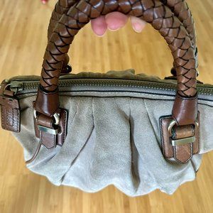 Banana Republic Brown Hobo Slouchy Pleated Suede Handbag with Leather